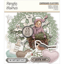 Cargar imagen en el visor de la galería, Simple Stories - Chipboard Clusters- Simple Vintage Winter Woods. Embellishments can add whimsy, dimension, color and style to greeting cards, scrapbook pages, altered art, mixed media and more. Available at Embellish Away located in Bowmanville Ontario Canada.
