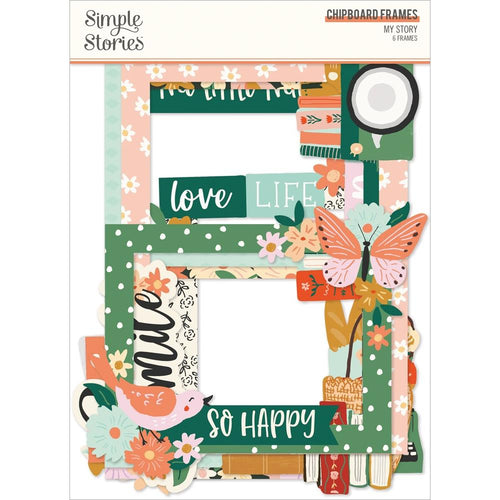 Simple Stories - Chipboard Frames - My Story. Embellishments can add whimsy, dimension, color and style to greeting cards, scrapbook pages, altered art, mixed media and more. Available at Embellish Away located in Bowmanville Ontario Canada.