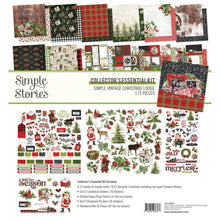 Load image into Gallery viewer, Simple Stories - Collector&#39;s Essential Kit 12&quot;X12&quot; - Simple Vintage Christmas Lodge. Included 12 sheets of double-sided Designer Cardstock, cut apart Journal &amp; Element Sheets &amp; a Cardstock Sticker Sheet, Woodland Bits &amp; Pieces, 6x12 Chipboard, Page Pieces. Avail. at Embellish Away located in Bowmanville Ontario Canada.
