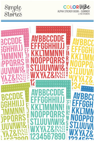 Simple Stories - Color Vibe Alpha Sticker Book - 12/Sheets - Summer - 1758/Pkg. Available at Embellish Away located in Bowmanville Ontario Canada.