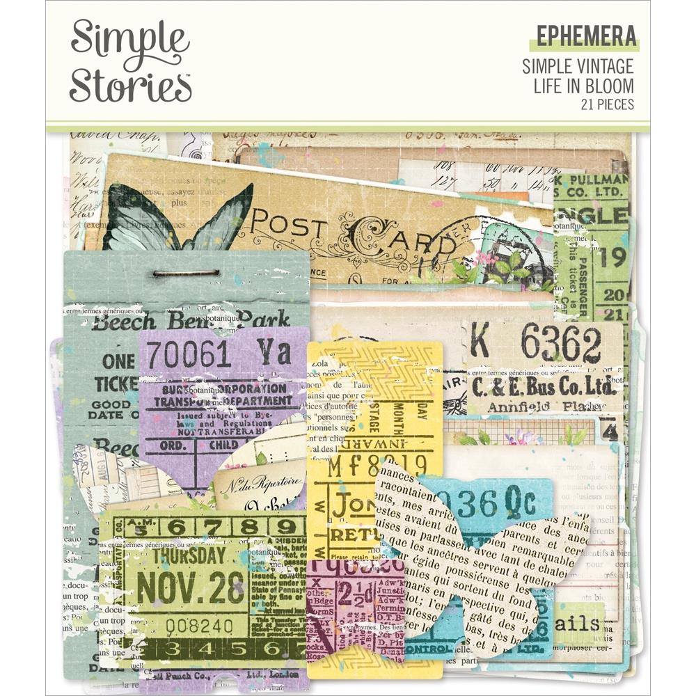 Simple Stories - Ephemera - 21/Pkg - Simple Vintage Life In Bloom. Die-Cuts are a great addition to scrapbook pages, greeting cards and more! The perfect embellishment for all your paper crafting needs! Available at Embellish Away located in Bowmanville Ontario Canada.