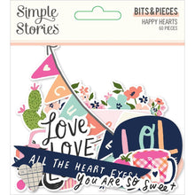 Load image into Gallery viewer, Simple Stories - Happy Hearts - Bits &amp; Pieces Die-Cuts - 60/Pkg. Die-Cuts are a great addition to scrapbook pages, greeting cards and more! The perfect embellishment for all your paper crafting needs! Package contains Simple Stories Bits &amp; Pieces, 60 coordinating die-cuts. Imported. Available at Embellish Away located in Bowmanville Ontario Canada.
