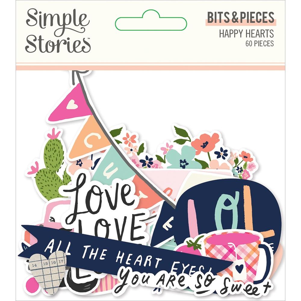 Simple Stories - Happy Hearts - Bits & Pieces Die-Cuts - 60/Pkg. Die-Cuts are a great addition to scrapbook pages, greeting cards and more! The perfect embellishment for all your paper crafting needs! Package contains Simple Stories Bits & Pieces, 60 coordinating die-cuts. Imported. Available at Embellish Away located in Bowmanville Ontario Canada.