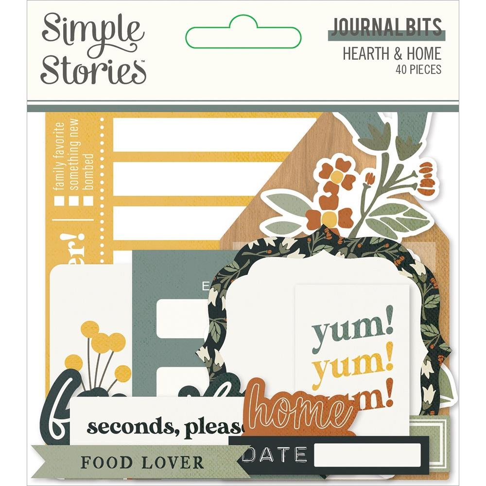 Simple Stories - Hearth & Home - Bits & Pieces Die-Cuts - 40/Pkg - Journal. This package includes 40 Die Cut Cardstock Pieces. Made in USA. Available at Embellish Away located in Bowmanville Ontario Canada.