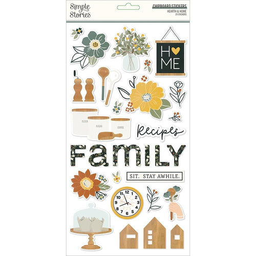 Simple Stories - Hearth & Home - Chipboard Stickers - 6