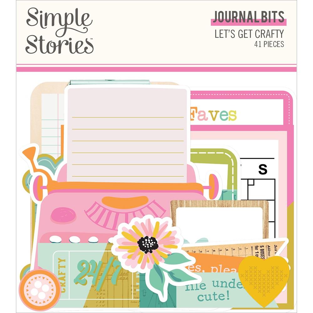Simple Stories - Let's Get Crafty - Bits & Pieces Die-Cuts - 41/Pkg - Journal. Available at Embellish Away located in Bowmanville Ontario Canada.