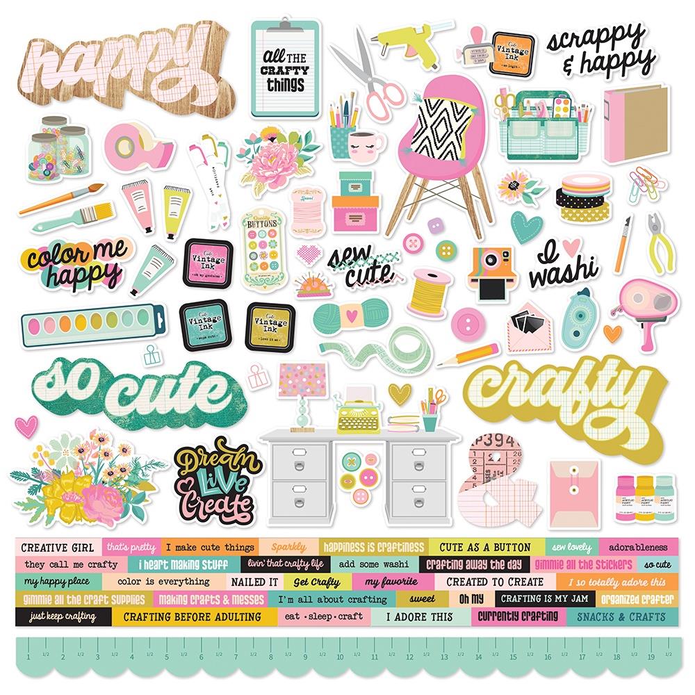 Simple Stories - Let's Get Crafty - Cardstock Stickers 12