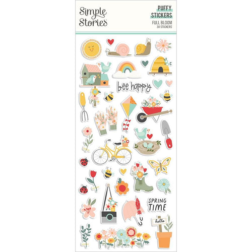 Simple Stories - Puffy Stickers - 38/Pkg - Full Bloom. Available at Embellish Away located in Bowmanville Ontario Canada.