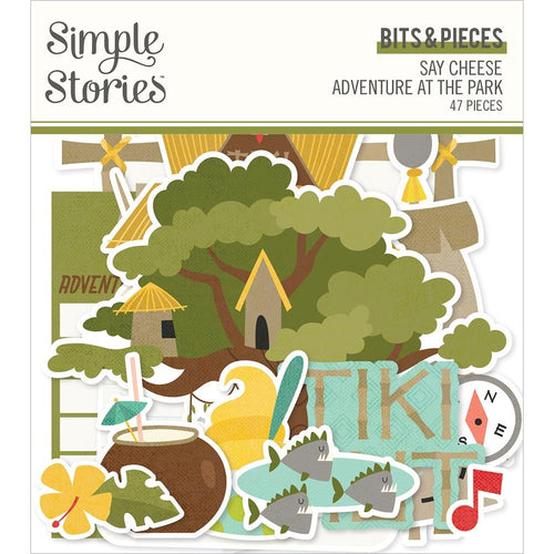 Simple Stories - Say Cheese Adventure At The Park - Bits & Pieces Die-Cuts - 47/Pk. This package includes 47 Die Cut Cardstock Pieces. Not just Perfect for the theme parks but also great for Halloween; especially if you've got a Pirate. Made in USA. Embellish Away located in Bowmanville Ontario Canada.