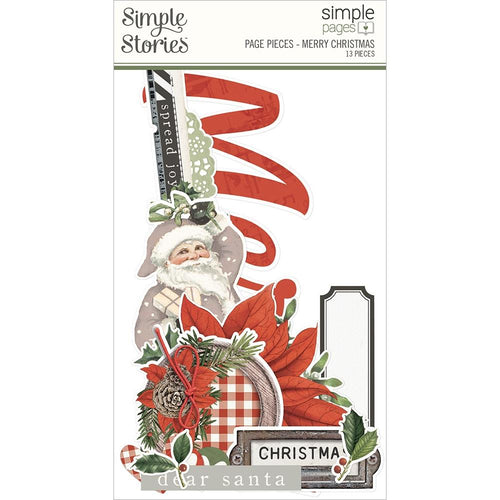 Simple Stories - Simple Pages - Page Pieces - Simple Vintage Rustic Christmas. This package includes 13 Die-cut cardstock pieces. Imported. Available at Embellish Away located in Bowmanville Ontario Canada.
