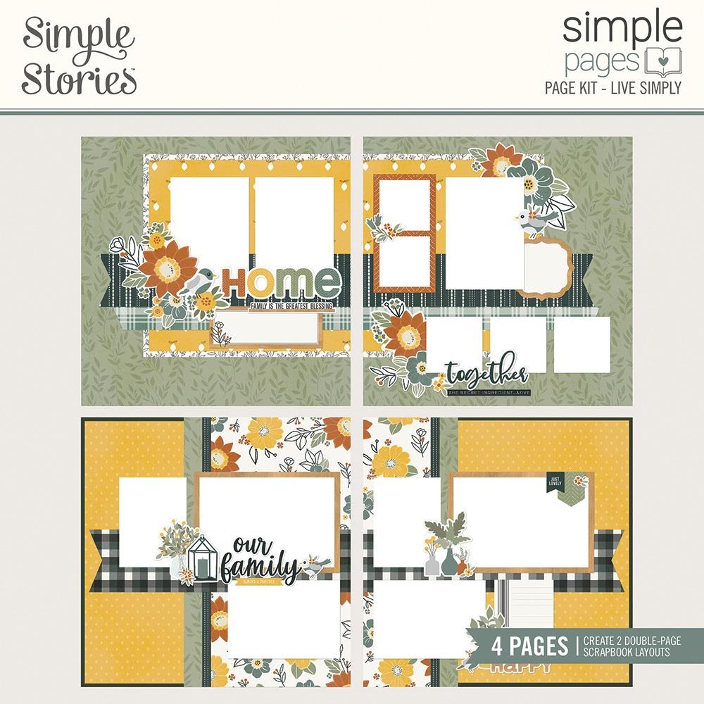 Simple Stories - Simple Pages Page Kit-  Live Simply - Hearth & Home. Make your scrapbooking project stand out! This package contains (23) Chipboard Pieces, (34) Die-Cut Bits & Pieces, (4) 12x12 Cardstock Base Sheets and Complete Step-By-Step Instructions. Imported. Available at Embellish Away located in Bowmanville Ontario Canada.