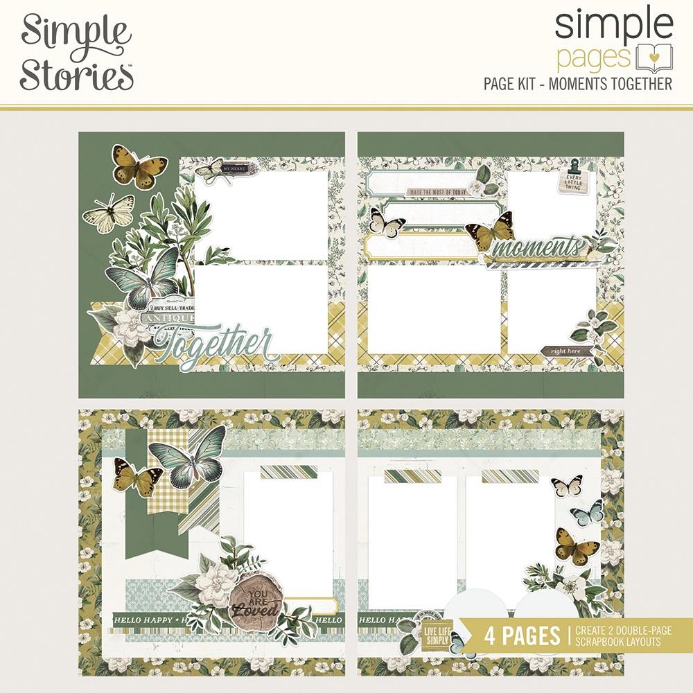 Simple Stories - Simple Pages Page Kit - Moments Together - Weathered Garden. Make your scrapbooking project stand out! This package contains (16) Chipboard Pieces, (54) Die-Cut Bits & Pieces, (4) 12x12 Cardstock Base Sheets and Complete Step-By-Step Instructions. Imported. Available at Embellish Away located in Bowmanville Ontario Canada.
