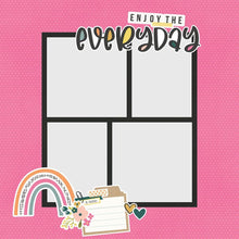 Load image into Gallery viewer, Simple Stories - Simple Pages Page Pieces - Enjoy The Everyday  Good Stuff. This package includes 13 Large Die Cut Cardstock Pieces. Available at Embellish Away located in Bowmanville Ontario Canada. Layout example
