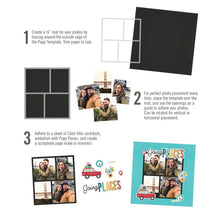 Load image into Gallery viewer, Simple Stories - Simple Pages Page Template - Design 10. Includes (1) 2-4x4 and 2-3x4 divided template. Available at Embellish Away located in Bowmanville Ontario Canada. Steps.
