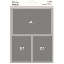 Load image into Gallery viewer, Simple Stories - Simple Pages Page Template - Design 2. Includes (1) 2-3&quot;X4&quot; &amp; 1-4&quot;X6&quot;. Simple Pages Page Templates will be your new go-to tool for quick and easy scrapbooking. This reusable plastic template helps you design a layout in minutes. Available at Embellish Away located in Bowmanville Ontario Canada.
