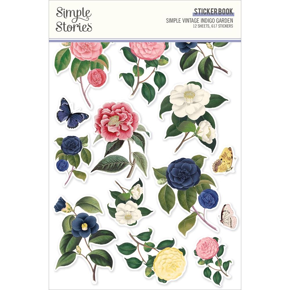 Simple Stories - Simple Vintage Indigo Garden, 617/Pkg -Sticker Book 12/Sheets. This sticker book includes 12 sticker sheets, (617) stick Available at Embellish Away located in Bowmanville Ontario Canada.