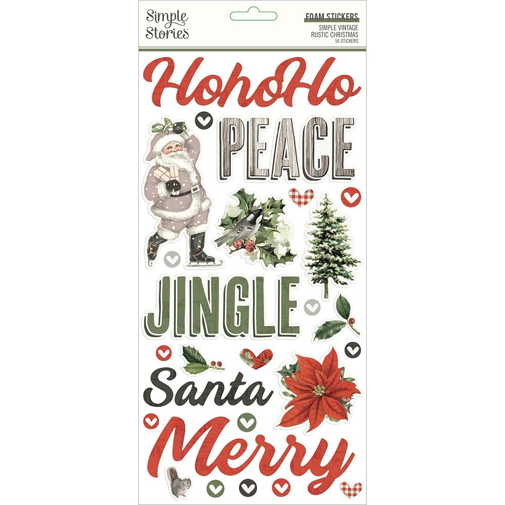 Simple Stories - Simple Vintage Rustic Christmas - Foam Stickers 55/Pkg. Imported. Available at Embellish Away located in Bowmanville Ontario Canada.