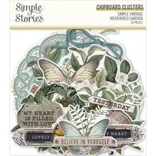 Load image into Gallery viewer, Simple Stories - Simple Vintage Weathered Garden - Chipboard Clusters. this package includes 10 Large Die Cut Chipboard Cluster Pieces. Available at Embellish Away located in Bowmanville Ontario Canada.
