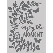 Load image into Gallery viewer, Simple Stories - Stencil 6X8 - Simple Vintage Life In Bloom - Enjoy The Moment. This reusable stencil can be used with your favorite inks, embossing pastes, glitter pastes, texture pastes, paper glazes, paints, sprays, and other crafting mediums. Available at Embellish Away located in Bowmanville Ontario Canada.
