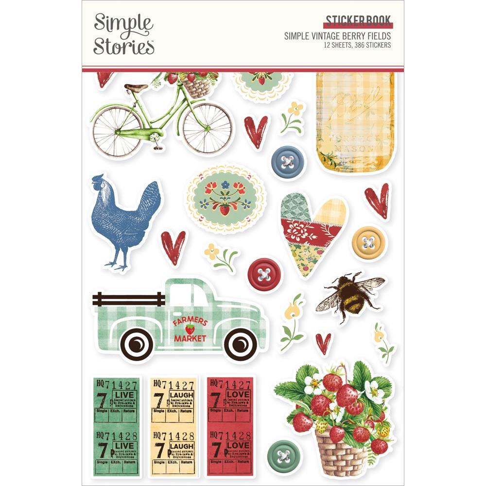 Simple Stories - Sticker Book - 12/Sheets - Simple Vintage Berry Fields - 386/Pkg. Be it for scrapbooks, photo albums, or planners, the eye-catching pieces are guaranteed to add style on any artwork! Available at Embellish Away located in Bowmanville Ontario Canada.