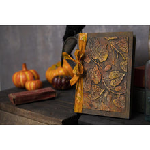 Load image into Gallery viewer, Sizzix - 3D Texture Fades By Tim Holtz - Acorns. Autumn is a just around the corner and as the leaves are beginning to fall. Beautifully designed acorns w/leaves too, add a 3-D texture with this realistic design to your crafting projects, cards and more! Available at Embellish Away located in Bowmanville Ontario Canada.  Card example by brand ambassador
