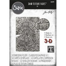Load image into Gallery viewer, Sizzix - 3D Texture Fades Embossing Folder By Tim Holtz - Tree Rings. Use the embossing folders to turn ordinary cardstock, paper, metallic foil or vellum into an embossed, textured masterpiece. Available at Embellish Away located in Bowmanville Ontario Canada.
