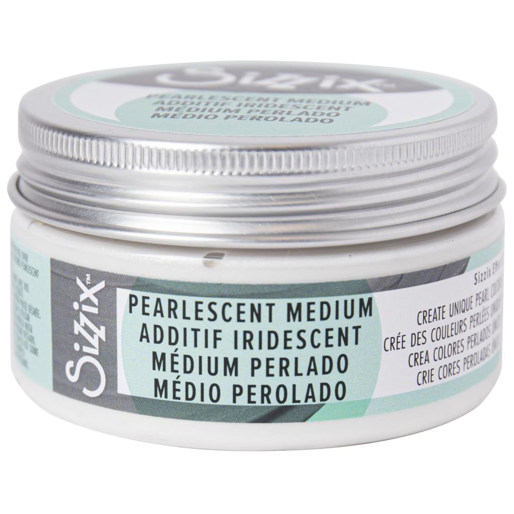 Sizzix - Effectz - Pearlescent Medium - 100ml. Create a pearlescent look to any crafting project using the Pearlescent medium, It is perfect for adding shimmer to any make! Pot size: 100ml. This product must be stored between 41 and 77 degrees Fahrenheit (5 and 25 degrees Celsius). Available at Embellish Away located in Bowmanville Ontario Canada.
