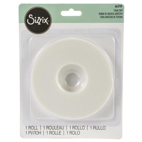 Sizzix - Making Essential Foam Tape. Sizzix Foam Tape is ideal for making shaker cards and adding dimension to die-cuts including popular shadow box card designs. This package contains one 16 foot roll of .5 inch wide foam tape. Imported. Available at Embellish Away located in Bowmanville Ontario Canada.