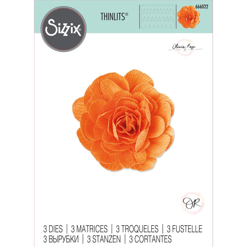 Sizzix - Thinlits Dies By Olivia Rose - 3/Pkg - Pom-Pom Flower. Create some floral fun with this Sizzix Pom-Pom Flower Thinlits Die Set! Use this simple rolling flower design to create a full bunch of wholesome blooms for that special someone. Available at Embellish Away located in Bowmanville Ontario Canada.