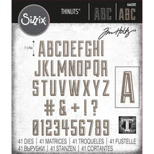Load image into Gallery viewer, Sizzix - Thinlits Dies By Tim Holtz - 41/Pkg - Alphanumeric Emporium. Create bold, striking sentiments with the Alphanumeric Emporium Thinlits set by Tim Holtz. This iconic. Each letter stands 1.25 inches tall, for maximum impact on any papercraft make! Available at Embellish Away located in Bowmanville Ontario Canada.
