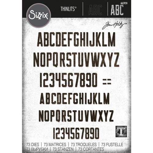Sizzix - Thinlits Dies By Tim Holtz - 73/Pkg - Alphanumeric Theory. Thinlit dies offer a variety of affordable solo options or multi die options. Available at Embellish Away located in Bowmanville Ontario Canada.