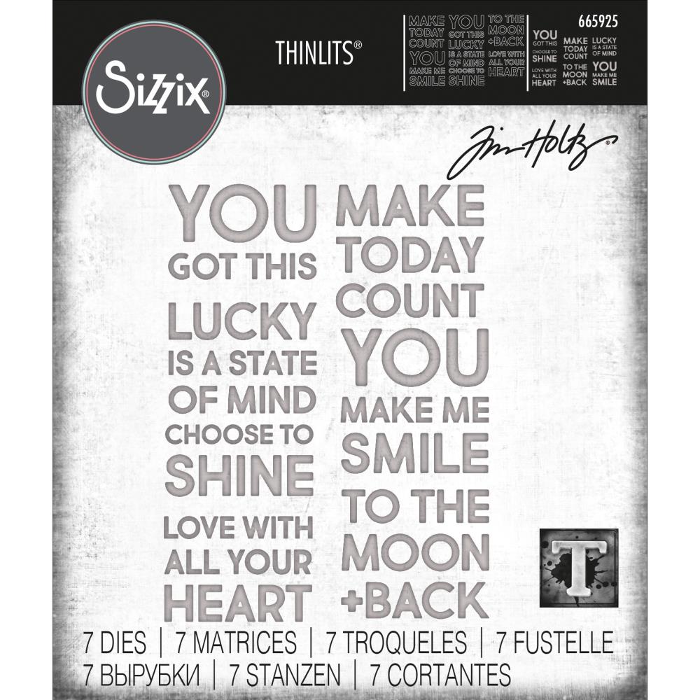 Sizzix - Thinlits Dies By Tim Holtz - 7/Pkg - Bold Text #2. Available at Embellish Away located in Bowmanville Ontario Canada.