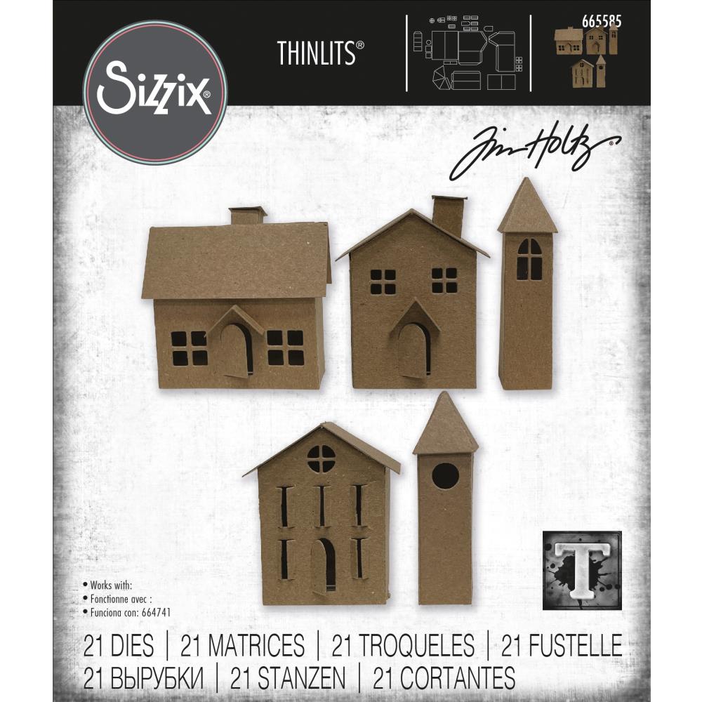 Sizzix - Thinlits Dies By Tim Holtz - 21/Pkg - Paper Village #2. Available at Embellish Away located in Bowmanville Ontario Canada.