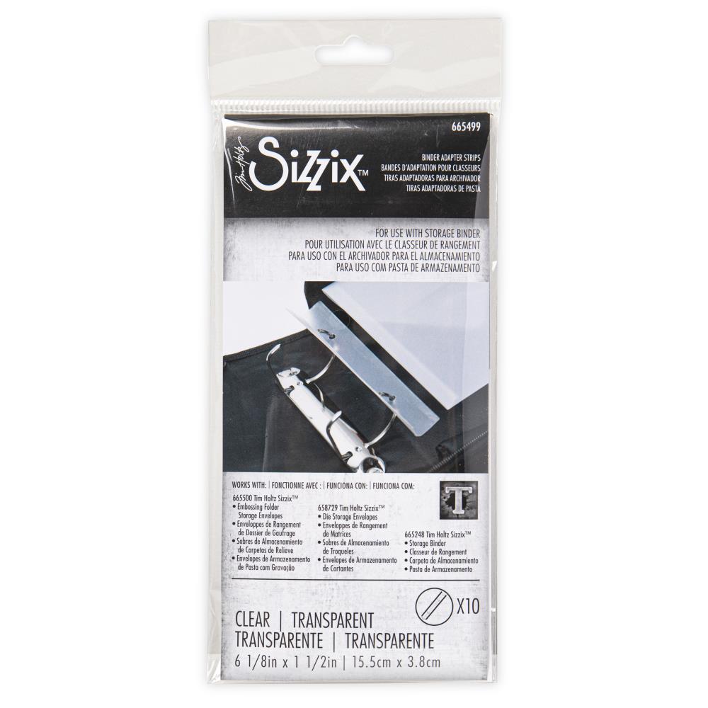 Sizzix - Tim Holtz - Storage Adapter Adhesive Strips - 10 Pack. These are for use with Storage Binder. Works with Tim Holtz Sizzix:  Embossing Folder Storage Envelopes (665500) Die Storage Envelopes (658729) Storage Binder (665248)    Available at Embellish Away located in Bowmanville Ontario Canada.