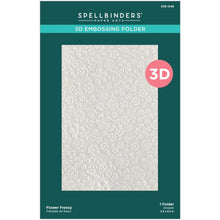 Load image into Gallery viewer, Spellbinders - 3D Embossing Folder - Flower Frenzy - Floral Reflection. Flower Frenzy 3D Embossing Folder is a 5.50 x 8.50-inch embossing folder has flower bursting in the background that would stunning on any card creation! Available at Embellish Away located in Bowmanville Ontario Canada.
