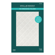Load image into Gallery viewer, Spellbinders - 3D Embossing Folder - Tufted. This embossing Folder can texturize a surface of various card sizes from A2 to a Slimline Size. For the most detailed impression, lightly mist the cardstock on both sides with water before embossing. Available at Embellish Away located in Bowmanville Ontario Canada
