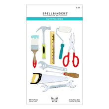 Load image into Gallery viewer, Spellbinders - Etched Dies By Nancy McCabe - Toolbox Essentials - All The Tools. This set includes 25 thin metal cutting dies. It indeed has all the tools from a hammer to a saw and even a ruler! Available at Embellish Away located in Bowmanville Ontario Canada.
