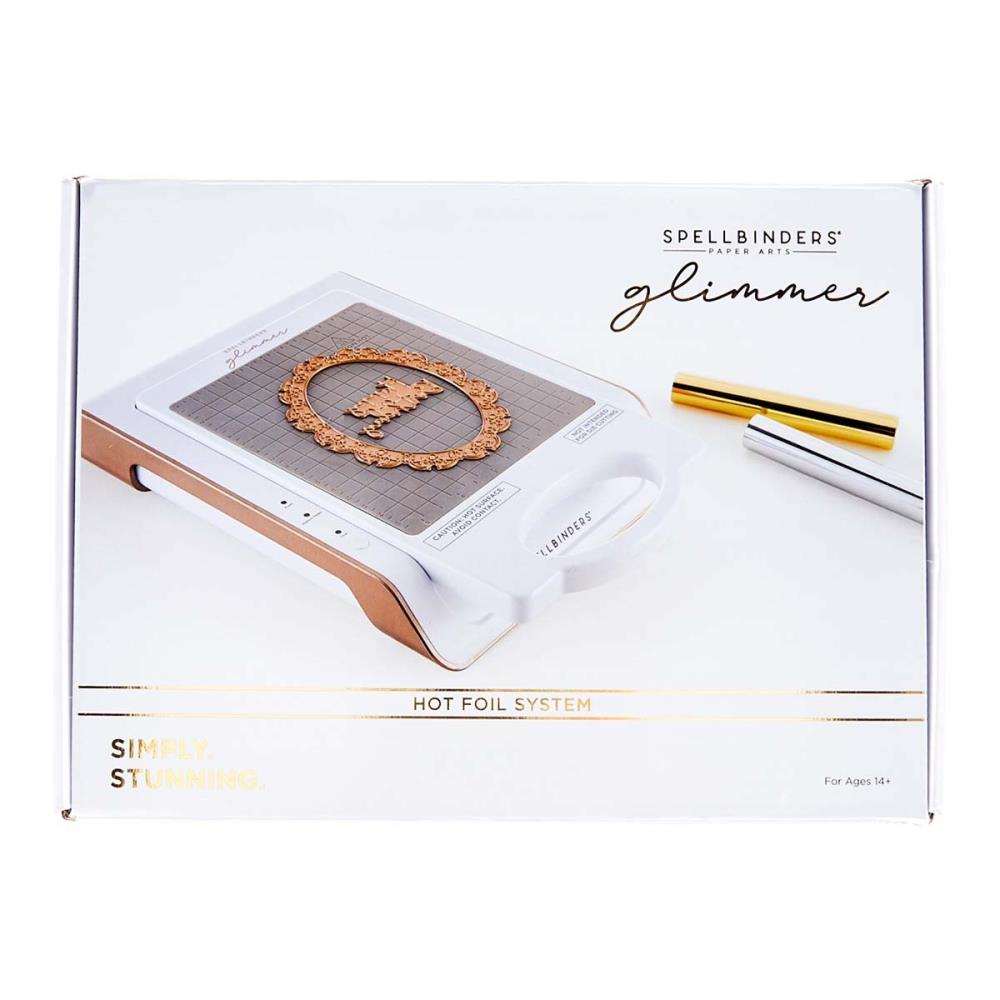 Spellbinders - Glimmer Hot Foil System - US Plug. New and improved! With the Spellbinders Glimmer Hot Foil System you can add foil details to cards and mixed media projects. Available at Embellish Away located in Bowmanville Ontario Canada.