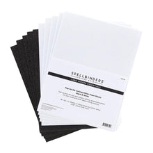 Load image into Gallery viewer, Spellbinders - Glitter Foam Sheets 8.5&quot;X11&quot; - 10/Pkg - Black &amp; White. Pop-Up Die Cutting Glitter Foam Sheets Black &amp; White is a pack of 10 EVA foam sheets. It includes five sheets each of Glitter Black and Glitter White. Available at Embellish Away located in Bowmanville Ontario Canada.
