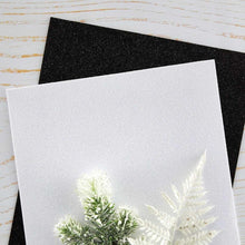 Load image into Gallery viewer, Spellbinders - Glitter Foam Sheets 8.5&quot;X11&quot; - 10/Pkg - Black &amp; White. Pop-Up Die Cutting Glitter Foam Sheets Black &amp; White is a pack of 10 EVA foam sheets. It includes five sheets each of Glitter Black and Glitter White. Available at Embellish Away located in Bowmanville Ontario Canada.
