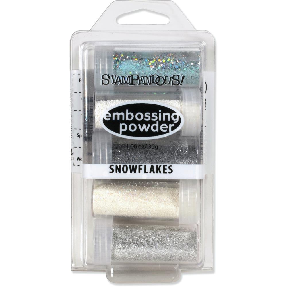 Stampendous - Polvo para relieve - Paquete de 5 - .86oz - Copos de nieve