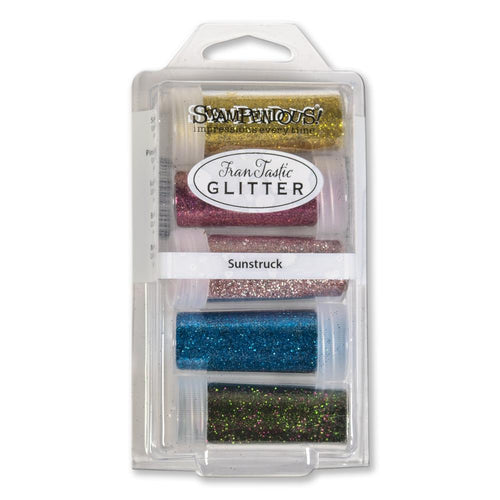 Stampendous - FranTastic Ultra Fine Glitter Kit - Sunstruck. This kit contains 5 colors from Fran's new Frantastic mixes of our jewel, ultra fine glitters. Available at Embellish Away located in Bowmanville Ontario Canada.