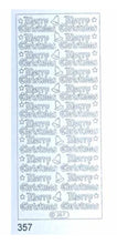 Load image into Gallery viewer, Starform - Deco Stickers - Merry Christmas. Merry Christmas sayings with small stars and bells. Choose from a variety of colours. Each sold separately.  Available: Gold, Glitter Gold, Holographic Gold, Holographic Red, Holographic Silver, Silver, Transparent Gold, Transparent Glitter Gold, Transparent Glitter Silver, Transparent Silver. Available at Embellish Away located in Bowmanville Ontario Canada.
