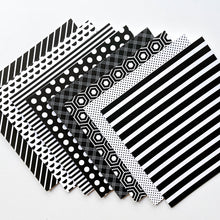 Load image into Gallery viewer, Catherine Pooler - 6x6 Patterned Paper -  Stroke of Midnight. The Stroke of Midnight Patterned Paper is a Midnight and White mix of patterns using some of our favorite classic dots and stripes and some new geometrics that will be a go to for any project that needs a graphic pop! Available at Embellish Away located in Bowmanville Ontario Canada.
