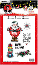 Load image into Gallery viewer, Studio Light - ABM Clear Stamp - Christmas Dear Santa - Essentials - 148x210x1mm - 1 PC - nr.84. This clear stamp set features Santa Claus, presents, a snowflake and garland. 6 stamps. Size: 5.8x8.3 in. Available at Embellish Away located in Bowmanville Ontario Canada.
