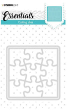 Cargar imagen en el visor de la galería, Studio Light - Cutting Die - Small shape square puzzle - Essentials 93x93mm - nr.388. This cutting die cuts a frame with a square shape puzzle. Available at Embellish Away located in Bowmanville Ontario Canada.
