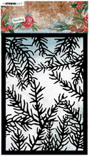 Charger l&#39;image dans la galerie, Studio Light - Mask - Branches - Sending Joy - 148x210mm - nr.32. Sending Joy is a classic Christmas collection with a contemporary twist: traditional colors like red and green are combined with fresh blues and warm browns. Sending Joy features classic Christmas elements like trees, bells, gifts, ornaments, holly and ribbons in a modern watercolor style. This pine branches mask makes a great Winter backgrounds. Size: 5.8 x 8.3. Available at Embellish Away located in Bowmanville Ontario Canada.
