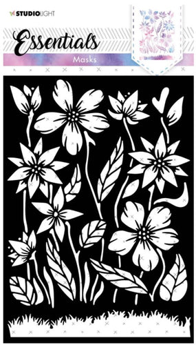 Studio Light - Mask Flowers Essentials - NR.60. This set includes images of flowers and would be great to use as a main image. Use this mask with your favourite inks, dies, paints and pastes to create an exciting image. Great for your cards and art journal pages. Size: 5.8 x 8.3 inches. Available at Embellish Away located in Bowmanville Ontario Canada.