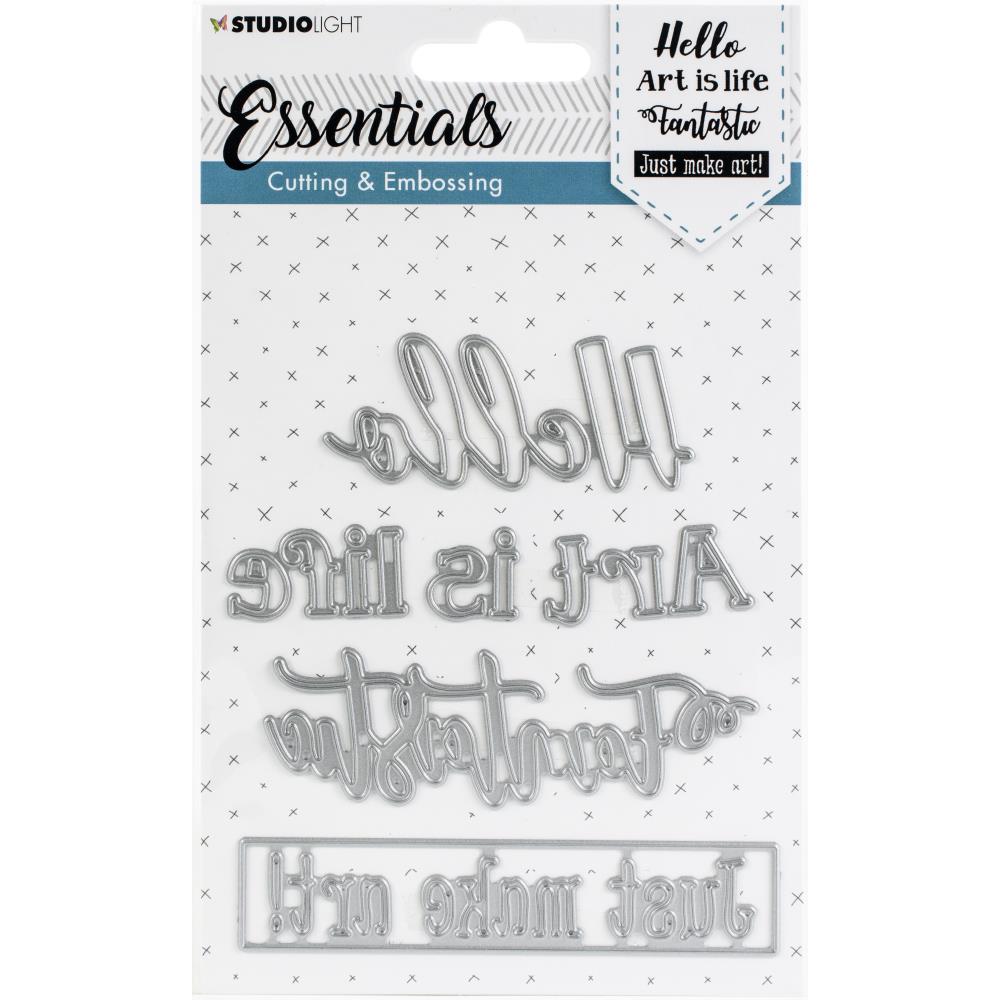 Studio Light Essentials Cutting & Embossing Die - NR. 266. Add fun to your crafty projects with these incredible dies! Dies can be used with most die-cutting machines (sold separately). This package contains a set of six metal dies measuring between .625x.625 inches and 3.5x1.125 inches. Available at Embellish Away located in Bowmanville Ontario Canada.