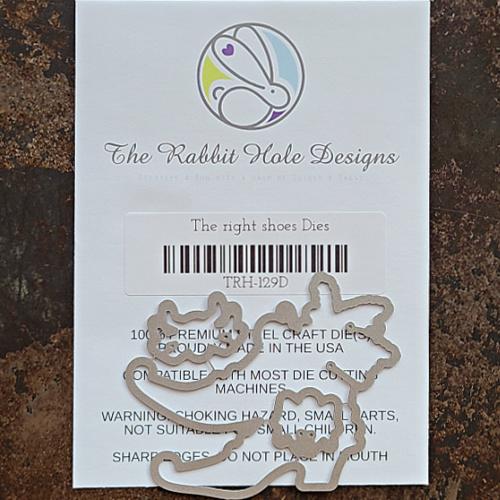 The Rabbit Hole Designs - Die Set - Right Shoes. The Rabbit Hole Designs dies are made of durable 100% steel Usable in nearly every machine on the market! Use on cardstock, felt, fabric or shrink plastic. You can use wafer thin dies to cut, stencil, emboss and create! Made in the USA.  Coordinates with the Right Shoes 4x4 Stamp Set. Available at Embellish Away located in Bowmanville Ontario Canada.